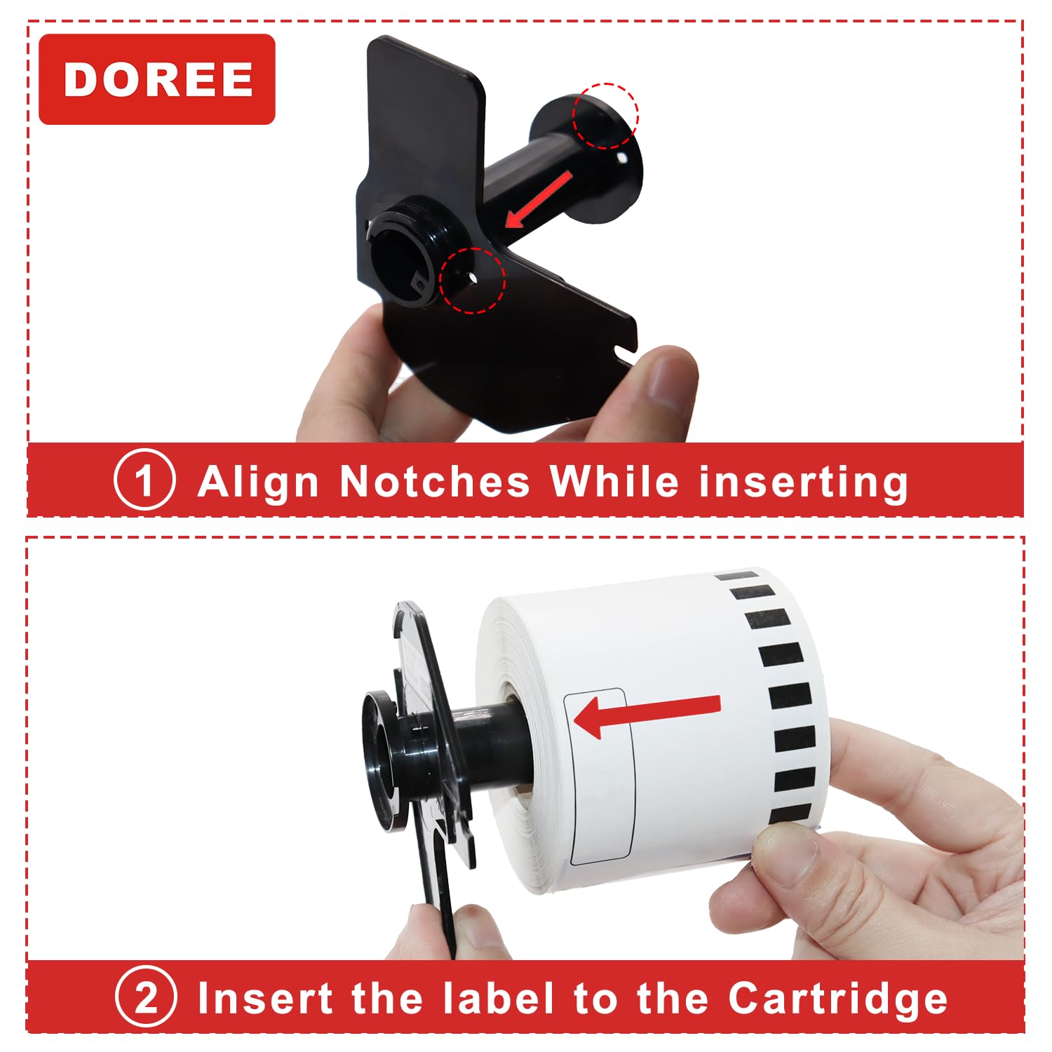 Doree DK-11202 Étiquettes d'Adresse 62x100mm Compatible Brother QL-500 570 580 700 710W 800 810W 1100 1110NWB (300 étiquettes/rouleau)