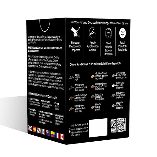 Miniatura 2 de Mina ibrow - Paquete de recambio de color para el cabello, negro, coloración natural de larga duración y tinte profesional para el cabello, a prueba