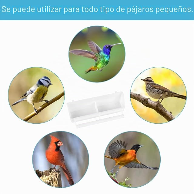 Foto 5 de 7 de 3Pcs Comederos para Pájaros, Comederos Canarios de Plástico