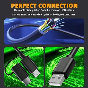 كابل شحن USB C/Micro 2 في 1 متوافق مع وحدة تحكم PS5/PS4، نقل بيانات الشحن بطول 6 أقدام سلك شاحن USB من النوع C متوافق مع وحدات تحكم PS5 Dual Sense وPS4 وXbox Series X/Series S-2pack