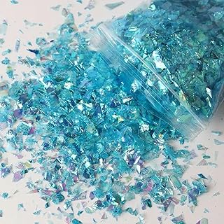 10G Polvo De Papel De Concha Irregular Esmalte De Uñas Lentejuelas Para Manicura Brillo Peeling De Uñas Suministros De Pigmentos Pegatinas De Uñas De Color-azul claro