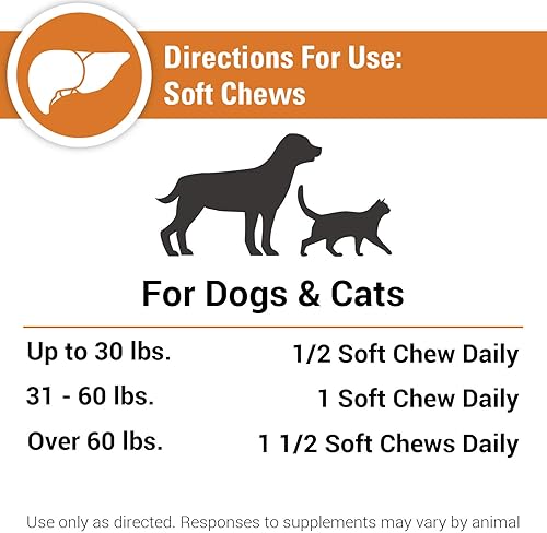Miniatura 7 de Vet Classics Suplemento de salud para mascotas para perros, gatos, funciones hepáticas, vitaminas B, glutatión, cardo mariano, tabletas blandas,