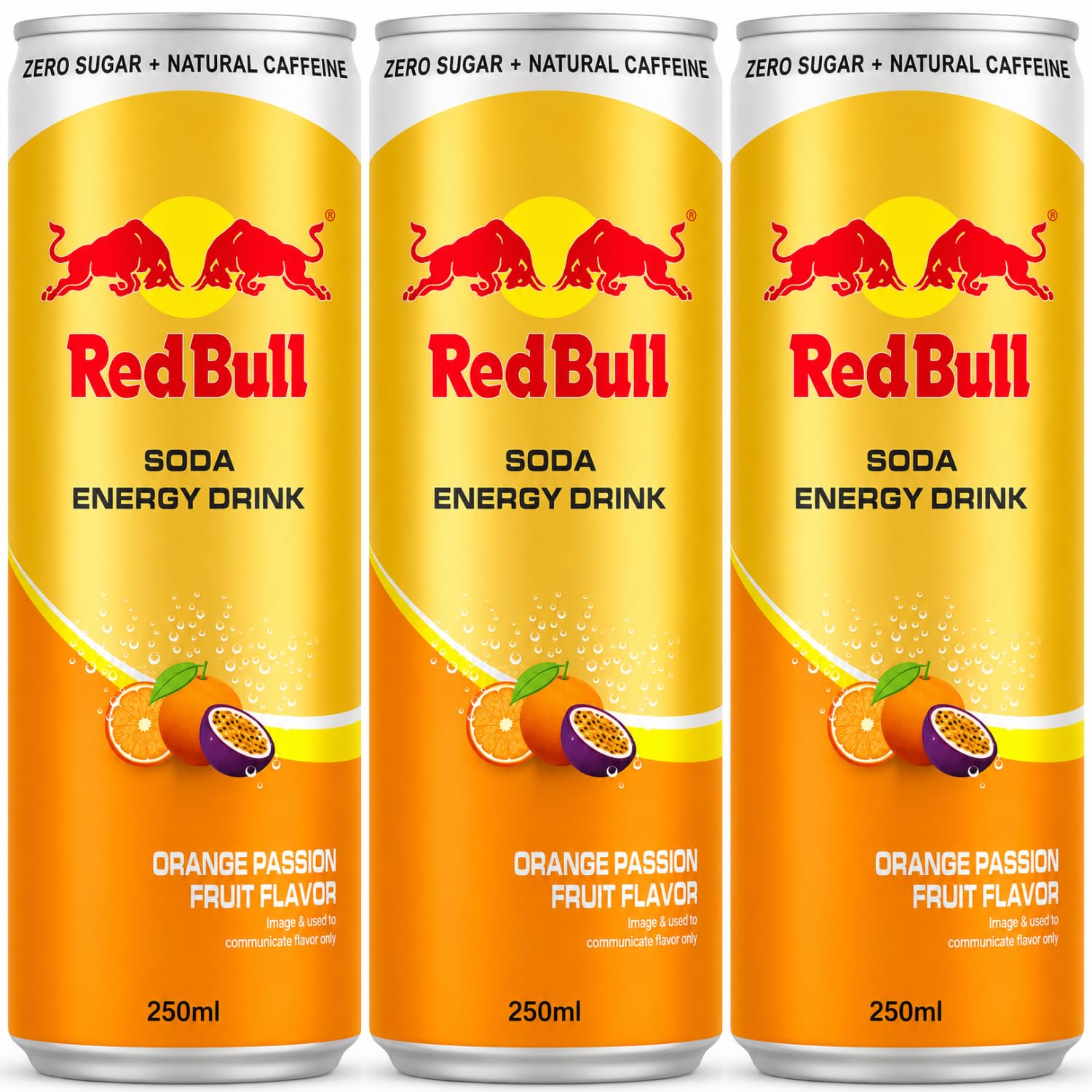 RED BULL - Zero Sugar Orange Passion Fruit Soda Energy Drink (3 x 250ml) By COUGAR | Sparkling Citrus Tropical Energy Beverage with Natural Caffeine | Refreshing Functional Drink for Active Lifestyles – (Imported-THAILAND)-image-10