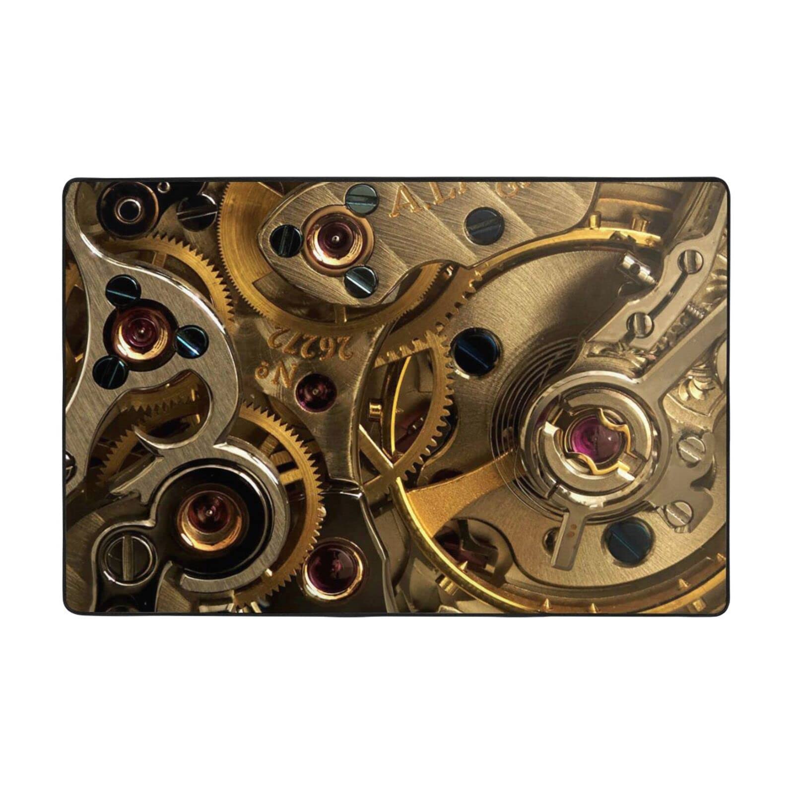 Tapis cool steampunk en flanelle douce PEIXEN, grand tapis d'art textile premium
