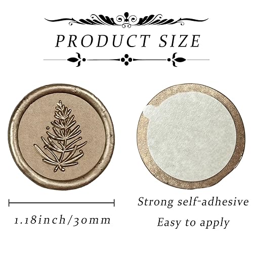 Miniatura 2 de 25 calcomanías de sello de cera hechas a mano, calcomanías autoadhesivas para boda, envoltura de regalo, fiesta de cumpleaños, Navidad (cera dorada