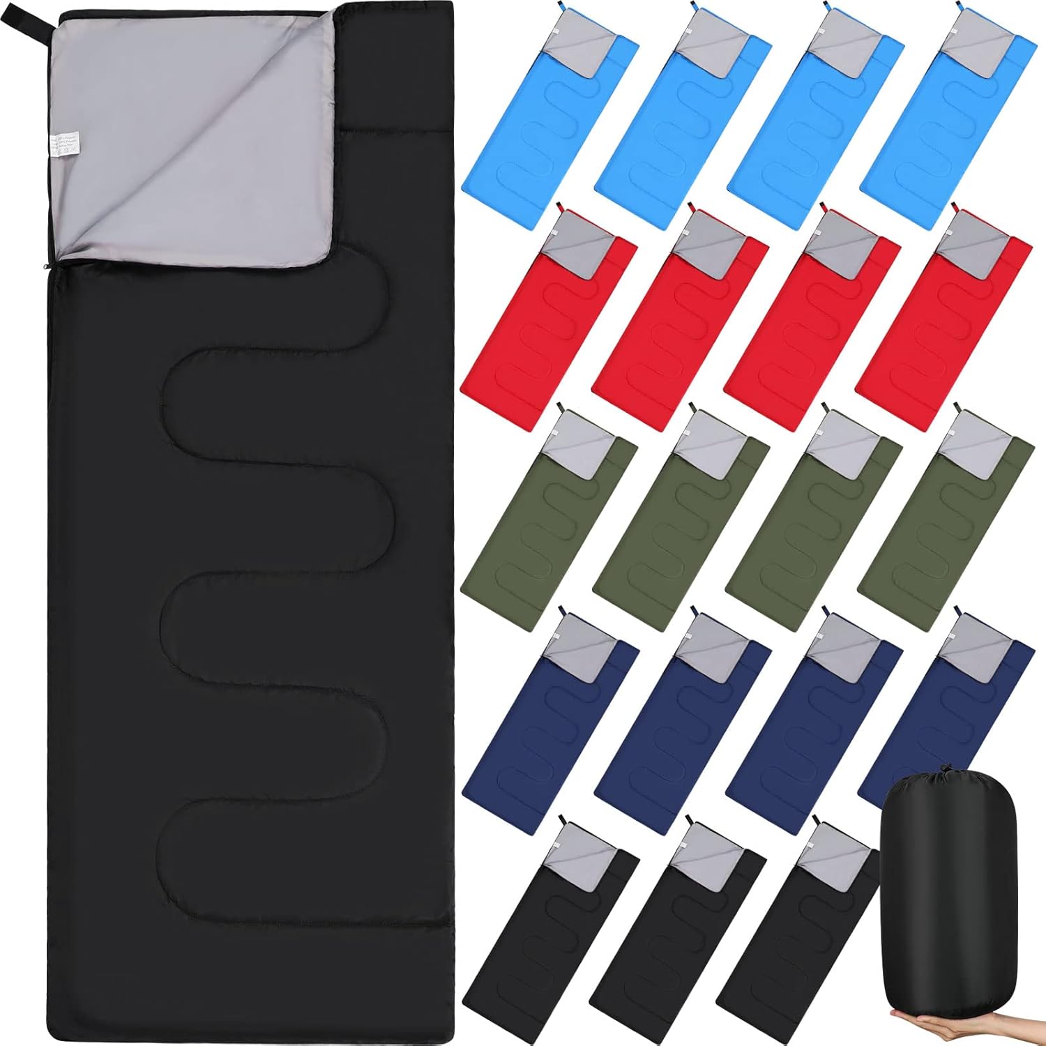 Mixweer 20 Pack Camping Sleeping Bulk 4 Season Cold Weather Sleeping Bag Waterproof Lightweight Compact Sleeping Bag for Backpacking Camping Hiking Travel Outdoor Mixweer 20 Pack Camping Sleeping Bulk 4 Season Cold Weather Sleeping Bag Waterproof Lightweight Compact Sleeping Bag for Backpacking Camping Hiking Travel Outdoor