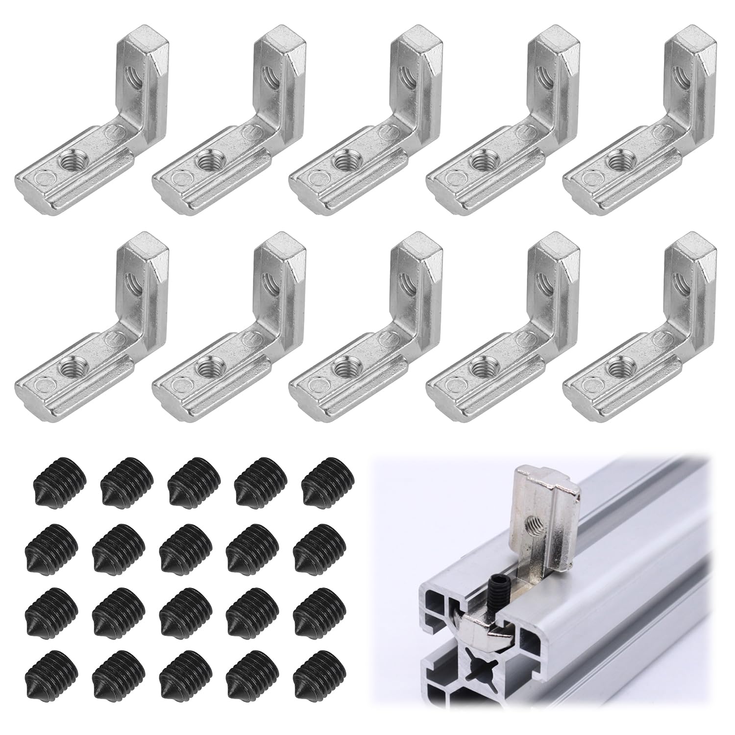 ①なな出品　本体部分 Amazon.co.jp: 10個入 Tスロット内溝用 L字型スライダー 炭素鋼