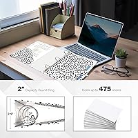 Vista 117 de Ospelelf Mini 3 Ring Binder, 2 Inch, Cute Pink Marble Binder for 5.5" x 8.5" with 5 Tab Dividers, File Folder Labels and Low Profile Clipboards