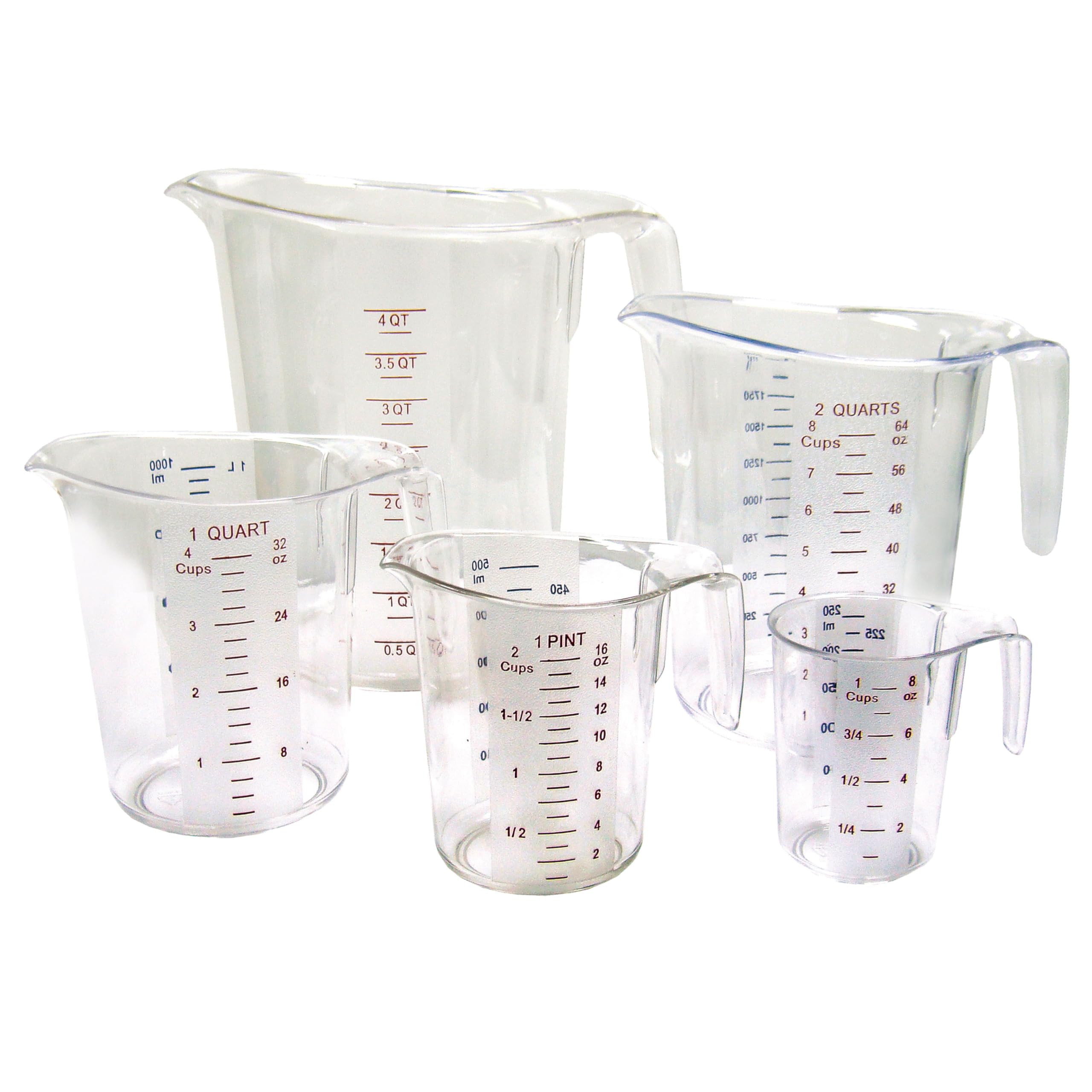 Winco - Juego de vasos medidores, 5 piezas, policarbonato