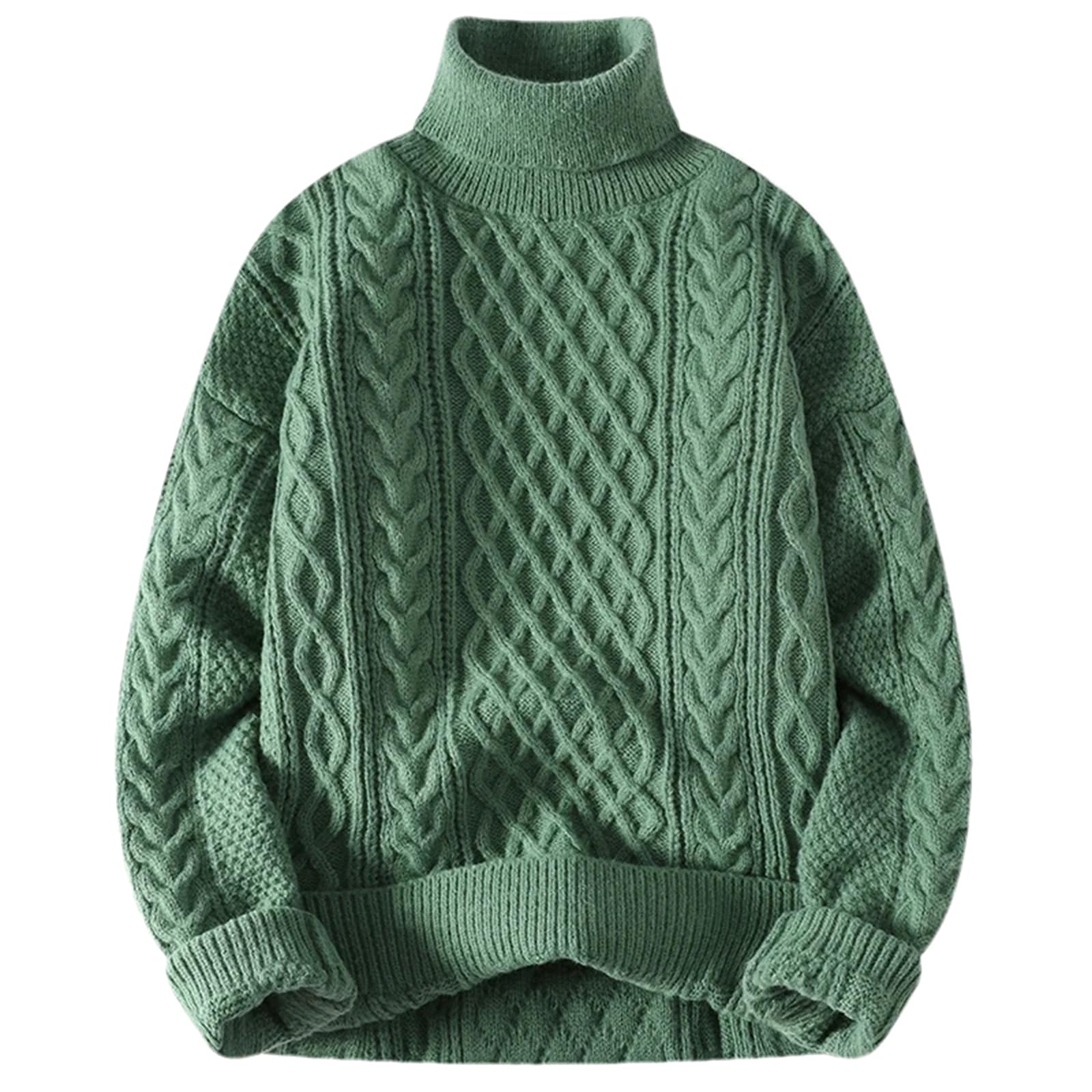 Maglione lavorato a maglia da uomo Pullover a collo alto in tinta unita Pullover Casual da uomo Autunno e Inverno Maglione lavorato a maglia caldo per gli uomini