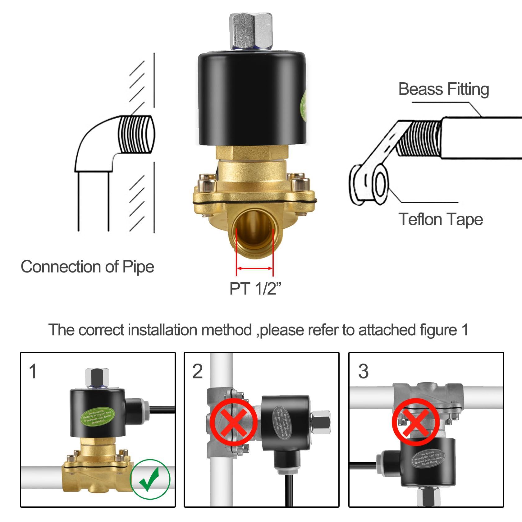 Heschen ottone elettrico elettrovalvola, 2W-160-15KJ, PT1/2'', AC220V, diretto azione acqua aria gas, normalmente aperta, valvola di ricambio