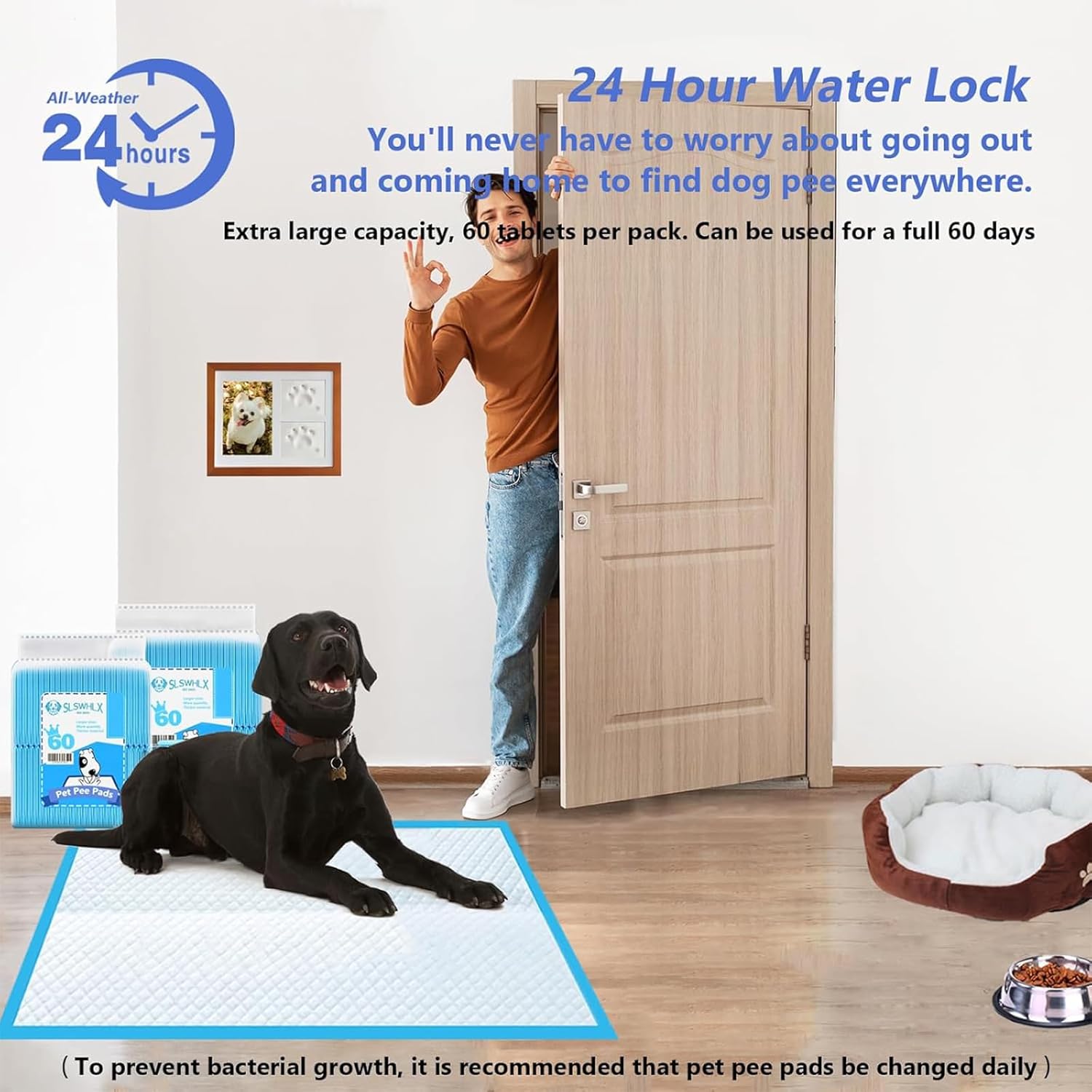 60 Count Dog Pads Extra Large,32"X36"Puppy Pads Pee Pads for Dogs,Thicken Disposable Pet Potty Pads for Dogs Cats Rabbits Training