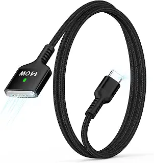 Haoano 140W Macbook Pro充電ケーブル 0.9M USB-C to Mag-Safe 3 磁気充電ケーブル 高速充電PD3.1対応 Macマ グネット充電コード 強力な磁気 高耐久ナイロン編組 Macbook air(13”/15”、M2/M3、2024/2023/2022)、MacBook Pro（16”/14”，2024/2023/2021）など対応 ブラック