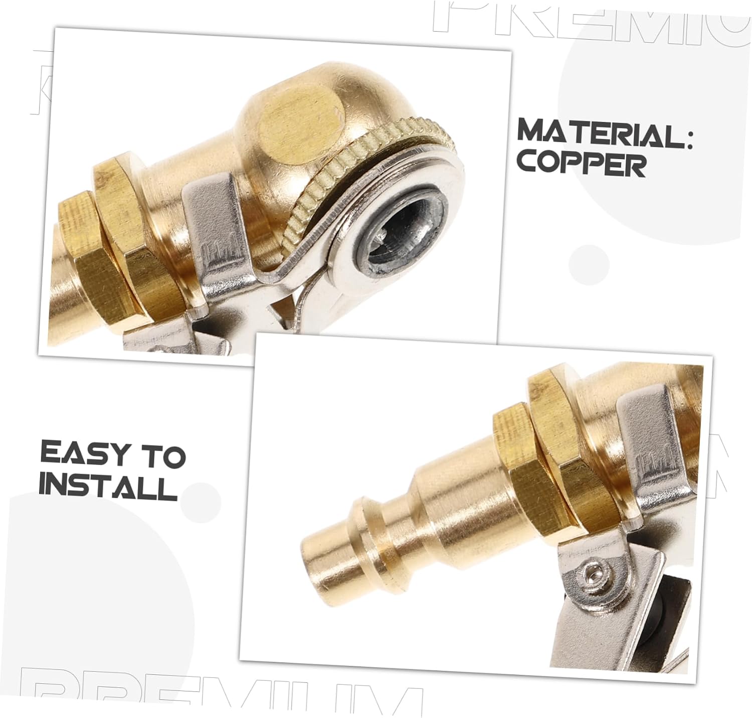 Gatuida 2pcs Brass Tire Chuck Conversion Adapter for Air Compressor Locking Air Chuck for Tire Inflation Quick Connect Design for Easy Use Vehicle Models