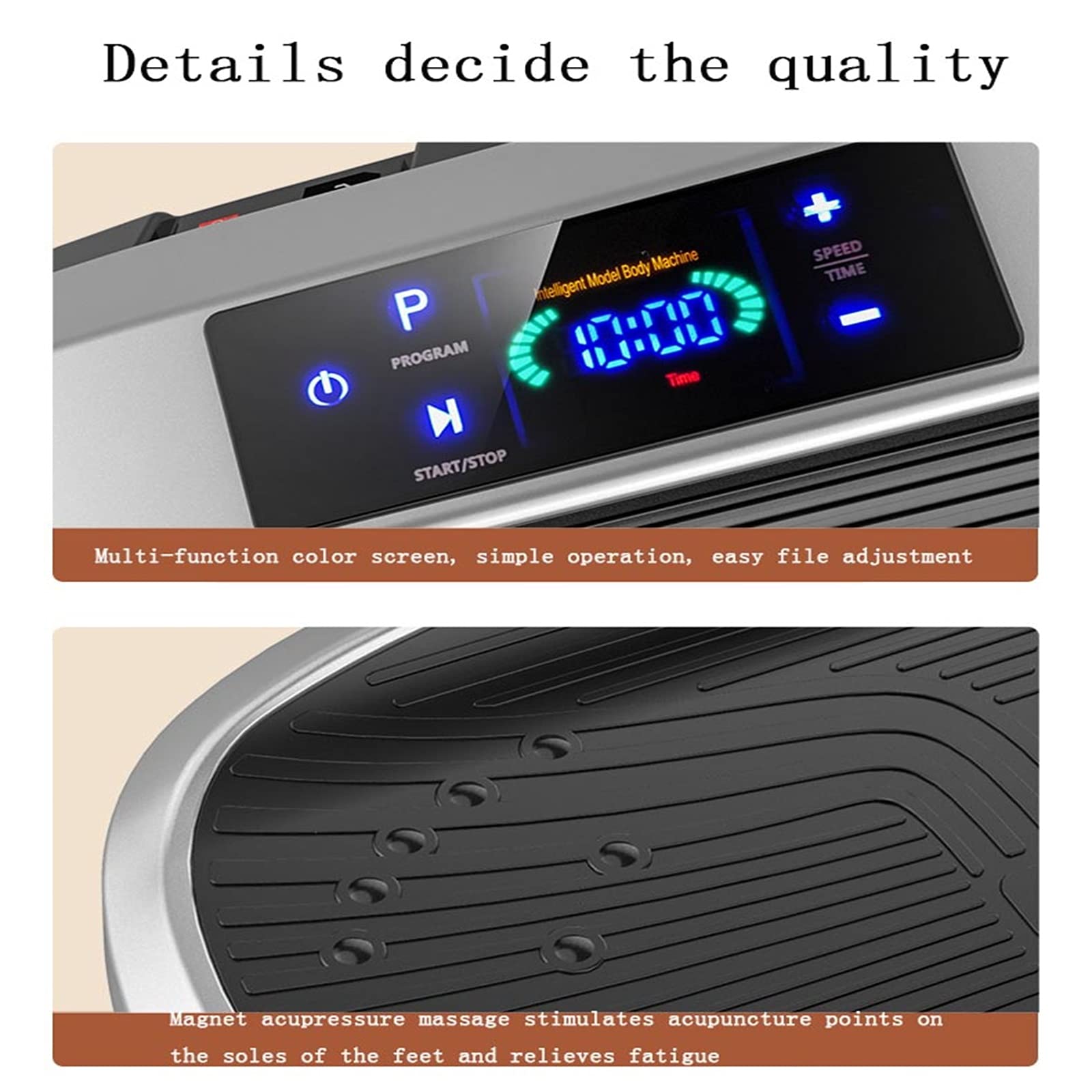 Pedane vibranti, Pedana Vibrante con Altoparlante Bluetooth, Telecomando, 2 Fasce di Resistenza, Allenatore Fitness Vibrante per Perdita di Peso e Corpo