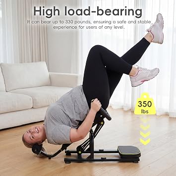Mini Inversion Table for Back Pain Relief, Compact Back Stretcher with Spine Decompression, Adjustable Height, Inversion Table for Full Back & Neck Stretch, Easy to Assemble, 330 lbs Capacity