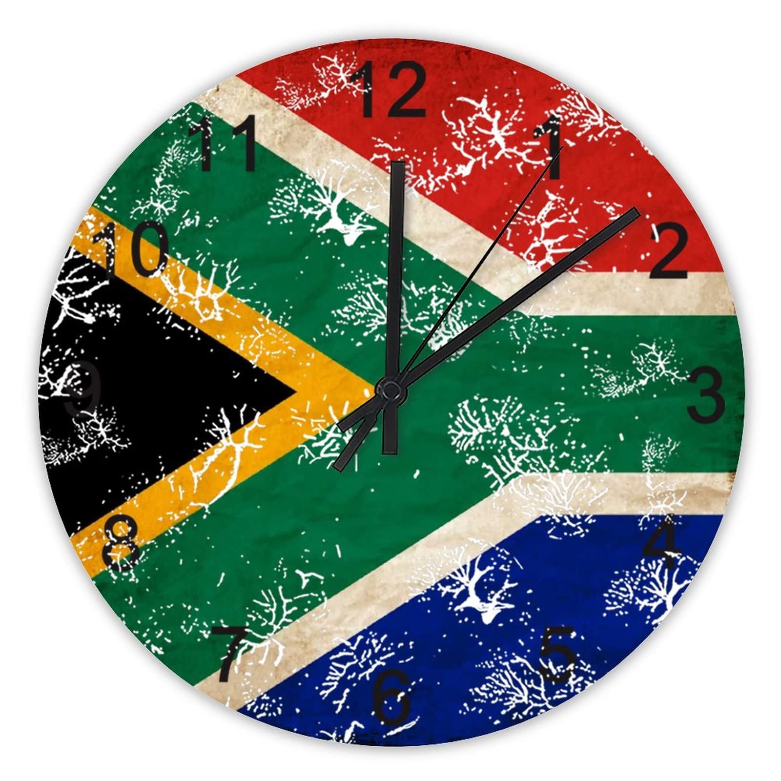 Horloge Murale Afrique du Sud rétro 25cm silencieuse déco salon