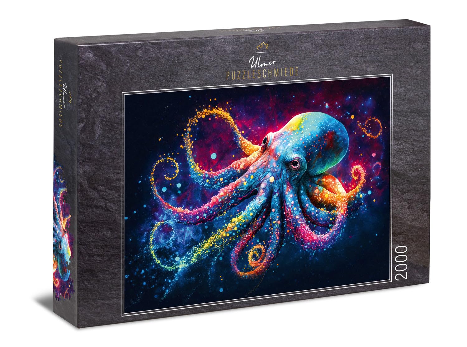 Ulmer Puzzleschmiede - Puzzle "spettacolo tentacolo" – il puzzle colorato con 2000 pezzi – I tentacoli di polpo colorati come motivo puzzle originale