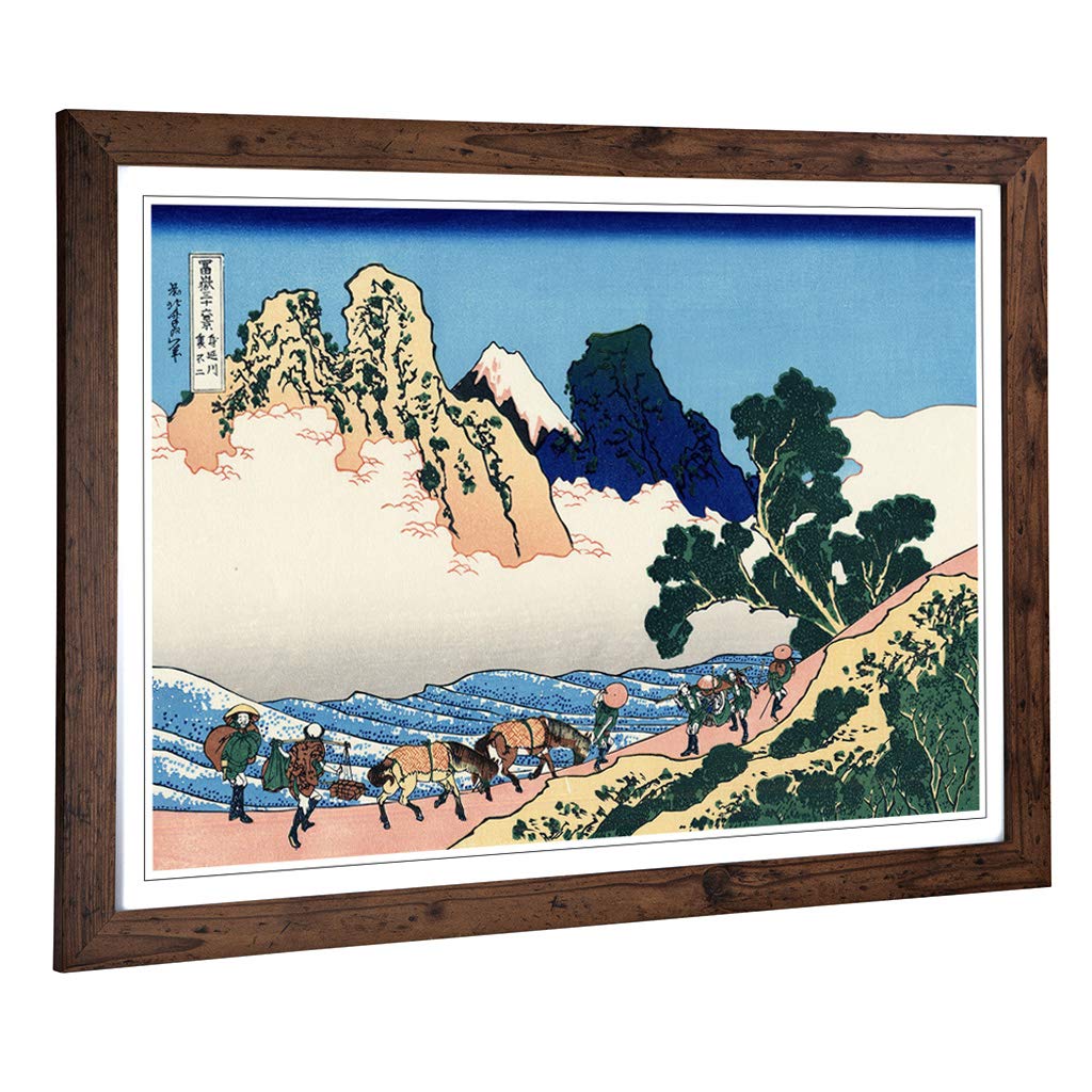 Big Box Art Framed Print of Hokusai Japanese Oriental Back from Fuji Design | Wall Art Picture | Home Decor for Kitchen, Living Room, Bedroom, Hallway, Walnut, A2 / 24.5x18 Inch / 62x45cm