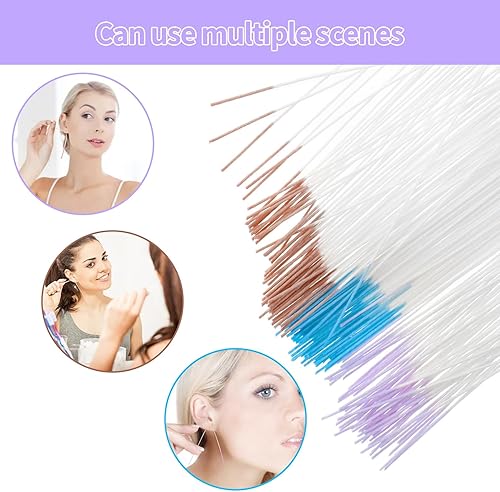 Miniatura 6 de TIESOME Kit de cuidado de oído para el agujero de la oreja, 180 piezas desechables para aretes, limpiador de agujeros, línea de limpieza,