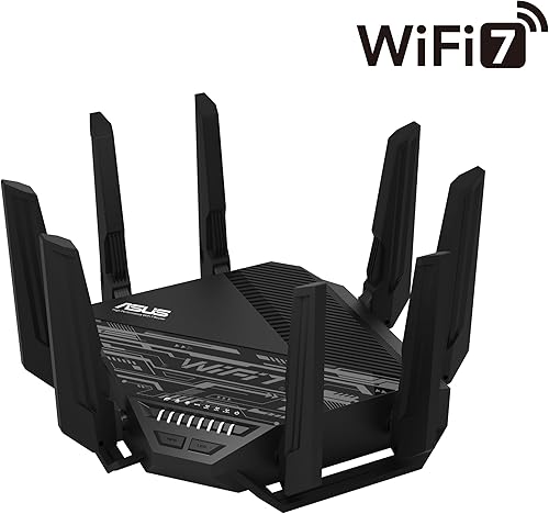 Miniatura 7 de ASUS RT-BE96U BE19000 802.11BE Enrutador extensible WiFi 7 de triple banda con soporte de 6 GHz, puerto dual 10G, 320 Mhz, seguridad de Internet de