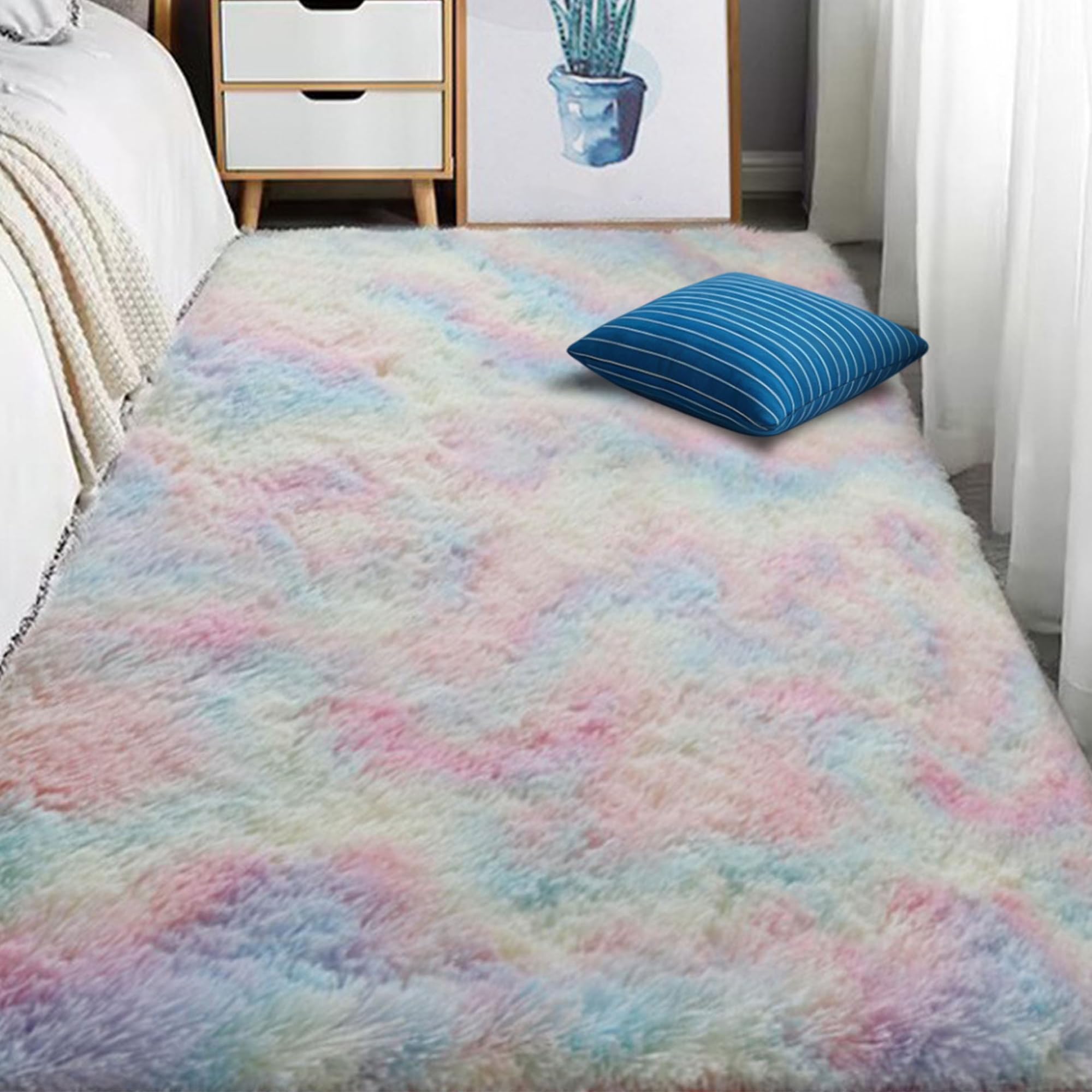 Tapis antidérapant 150x240 cm avec moquette douce en peluche