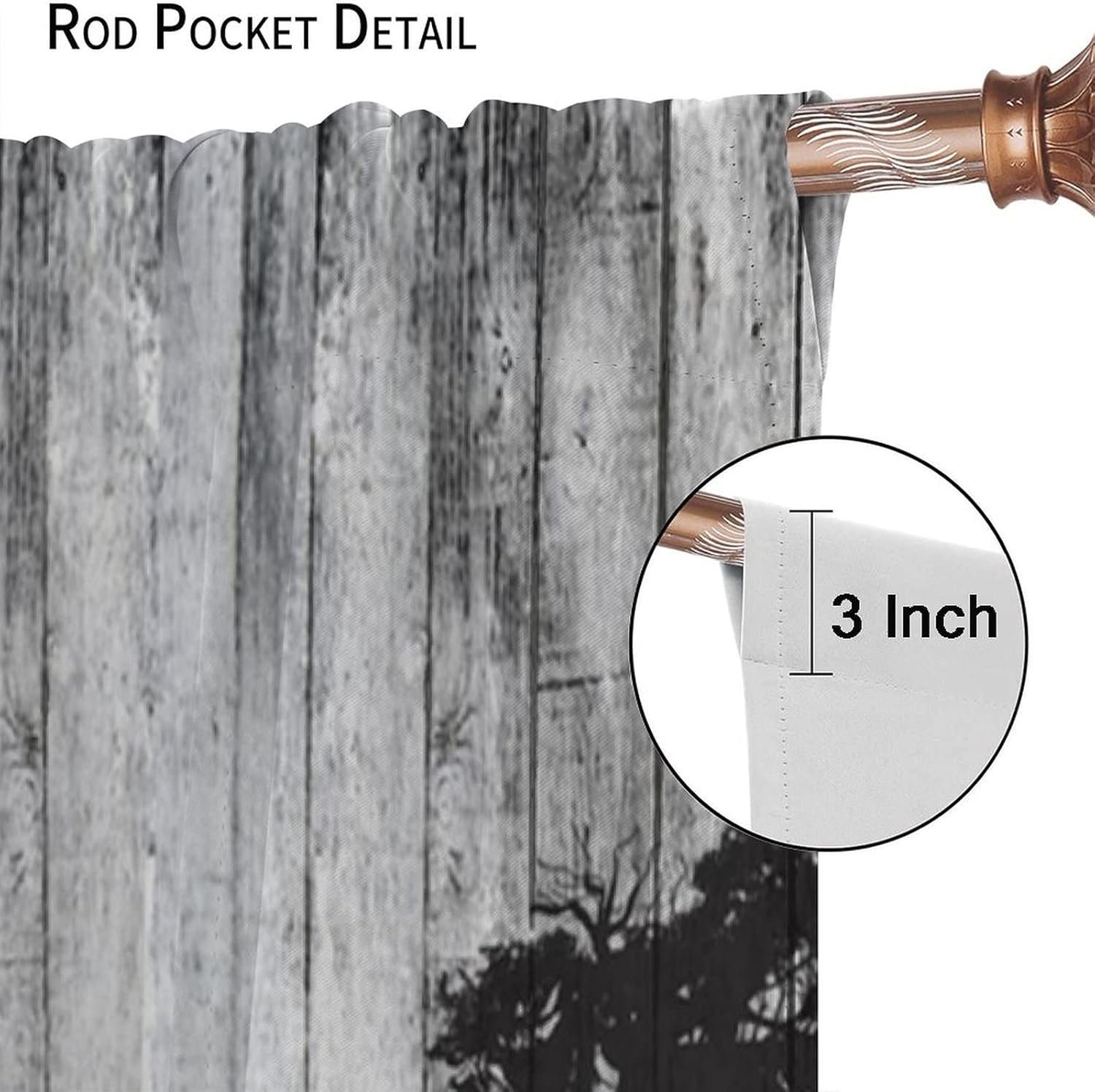 Rustic Black Bear Blackout Curtains for Bedroom,Retro Farmhouse Decor Animal Theme Forest Wildlife Bear Window Treatments Rod Pocket 2 Panels 63L x 21W