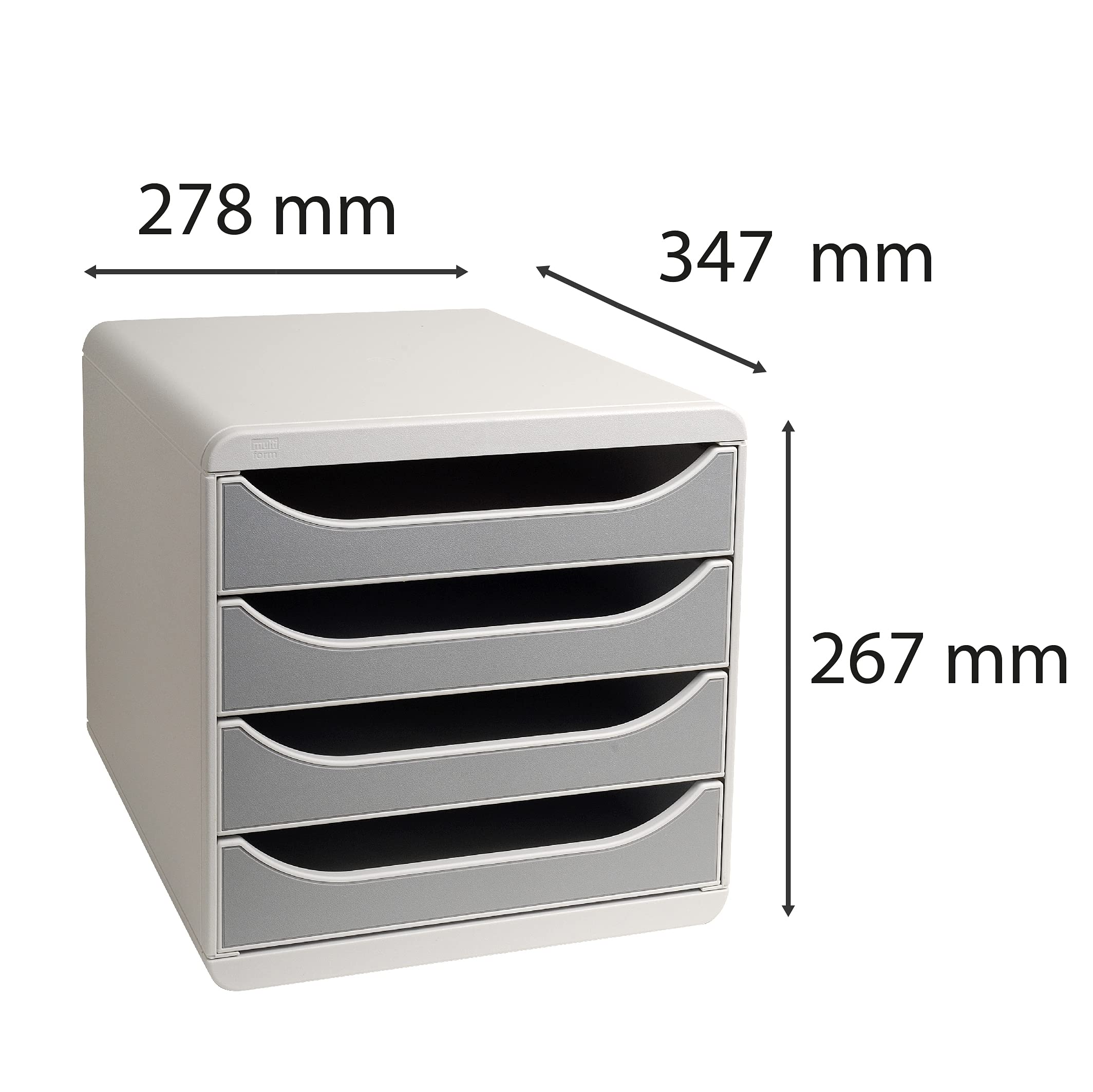 EXACOMPTA Bloc de classement BIG-BOX 4 Tiroirs A4+ 55 mm Gris lumière/Granit
