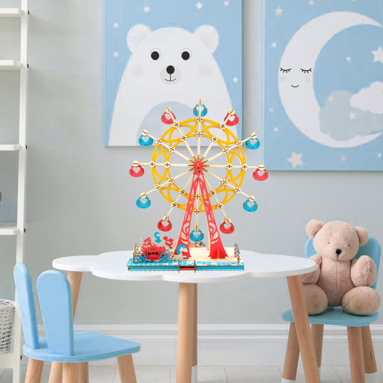 WHEELCRAFT - Puzzle in legno 3D della ruota panoramica per bambini e adulti