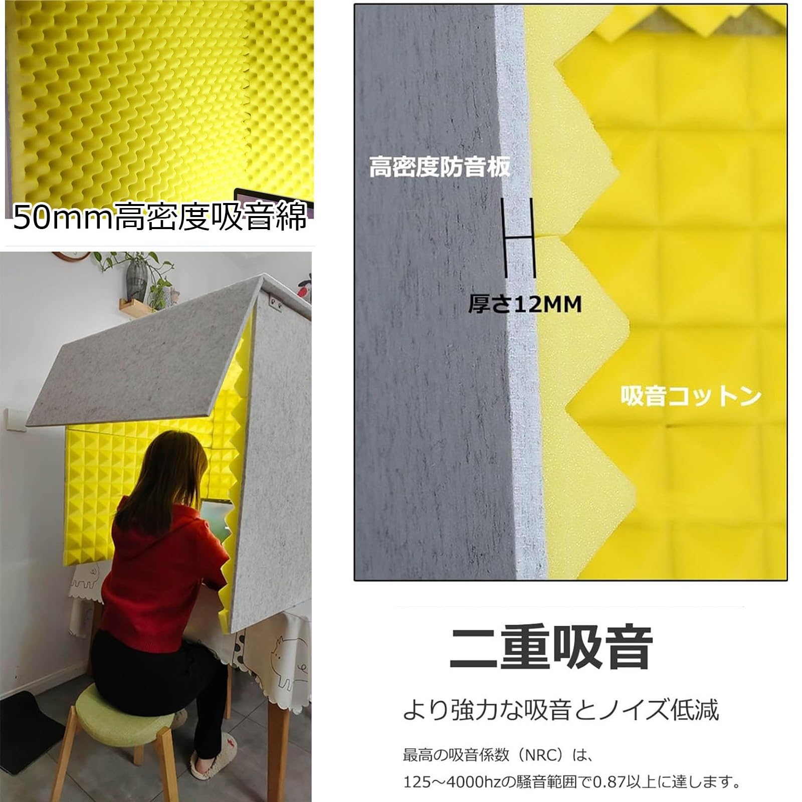 Amazon | 簡易防音室 1人用 防音室 防音ボックス 防音ブース・防音 