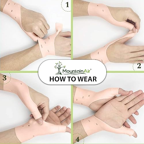 Miniatura 3 de Muñequera de gel y pulgar 2 pares férula de muñeca unisex para adaptarse a la mano izquierda o derecha soporte de muñeca para artritis reumatismo