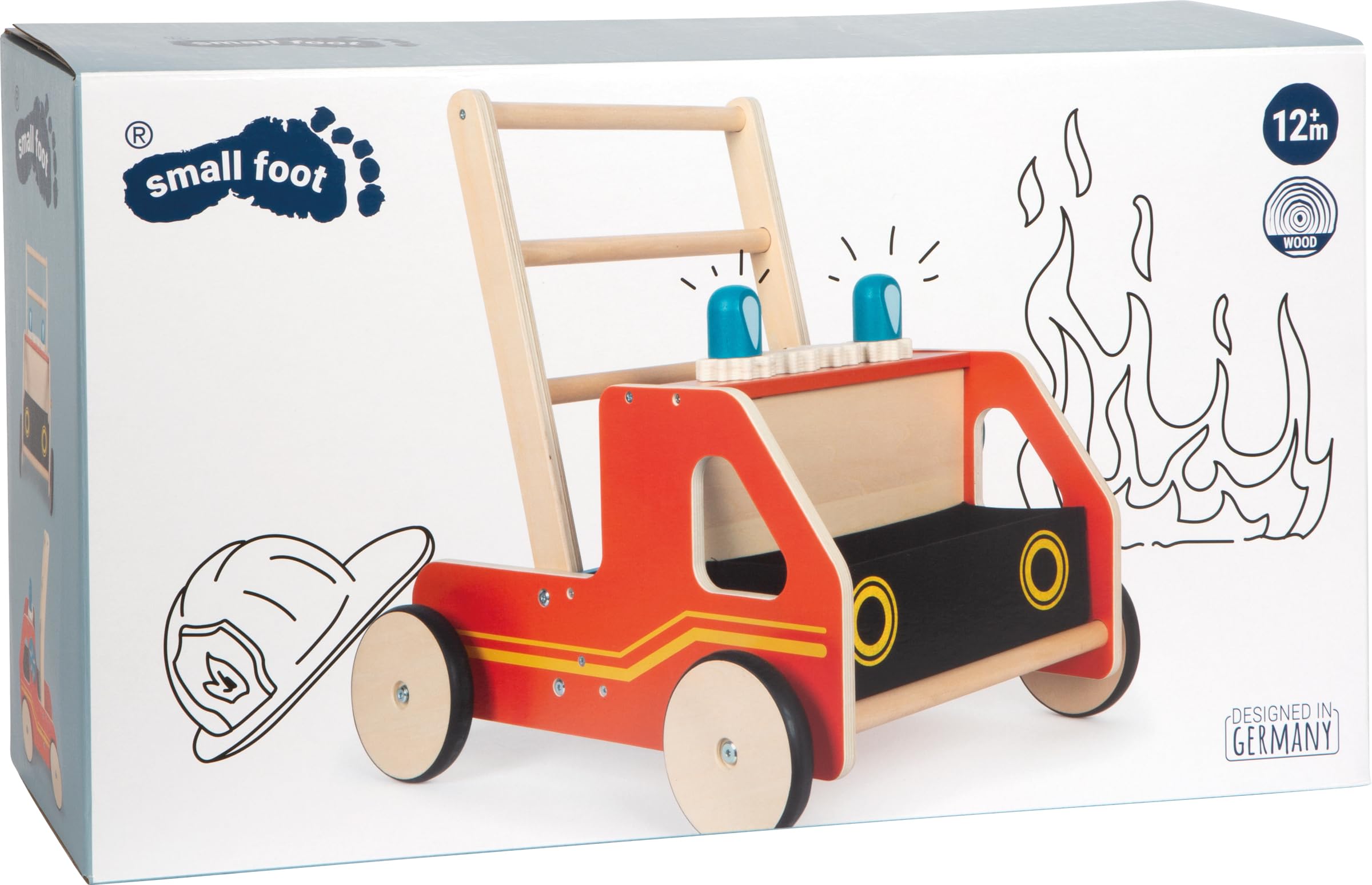 small foot Andador de Bomberos, Madera, Moderno para Aficionados a los Bomberos, niños a Partir de 12 Meses, 12540