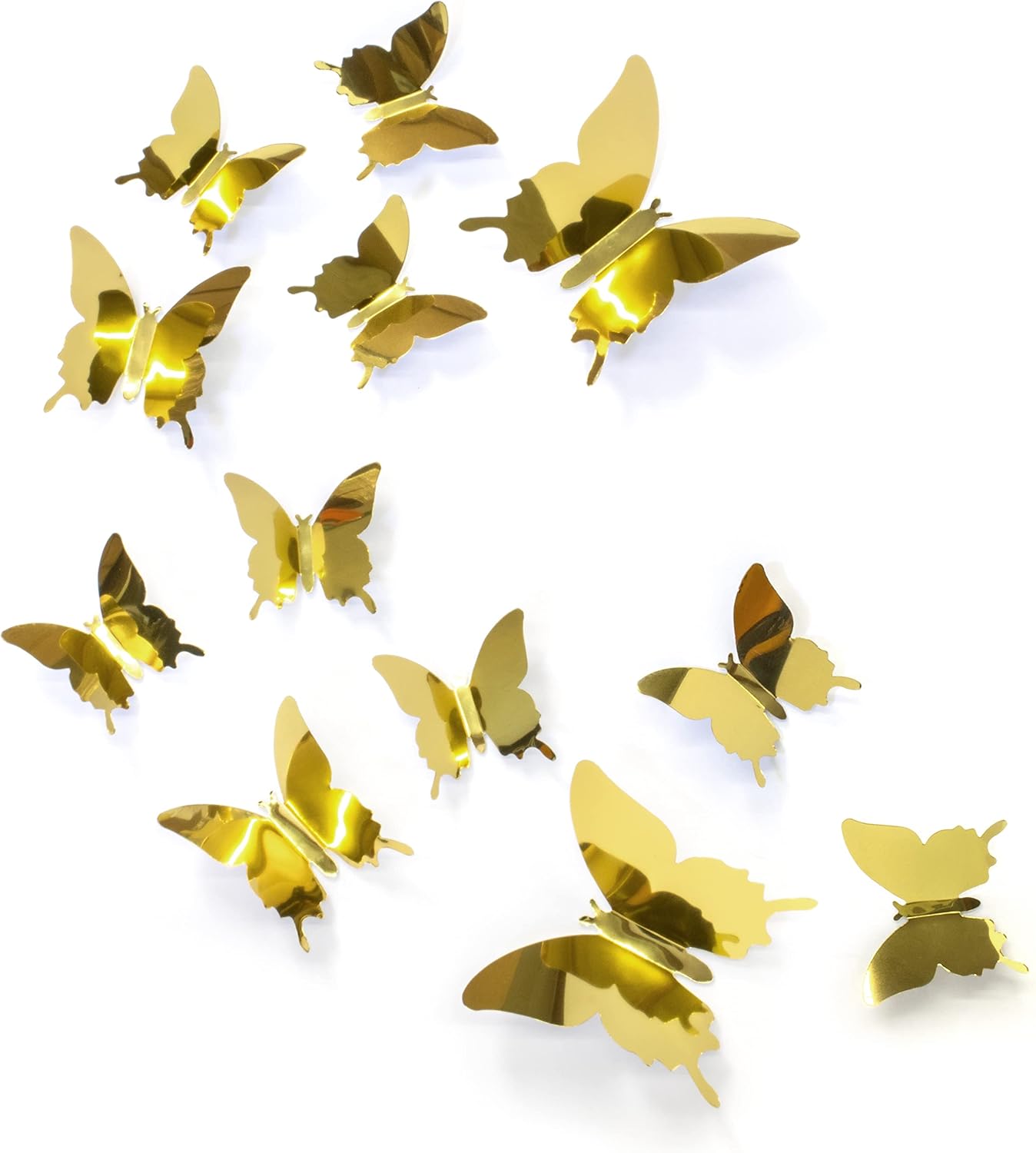 Cute Pink Butterfly Wall Decor 24 pcs, Girls Room Wall Decals, Danish Pastel Aesthetic Butterflies Stickers for Nursery Decorations, Baby Toddler Room Decor for Girls