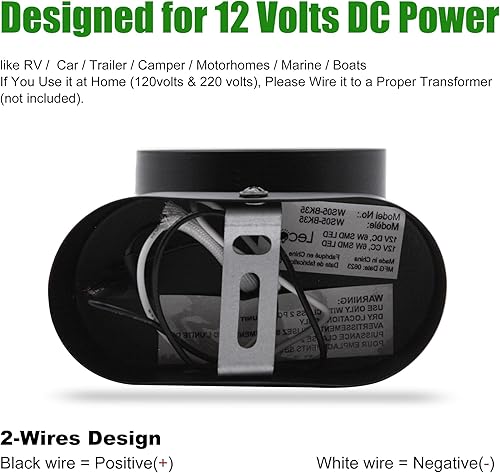 Miniatura 6 de Homdec Luz de lectura LED de 12 V con interruptor, lámpara de pared giratoria de 350, luces interiores de 12 voltios para caravana, caravana,