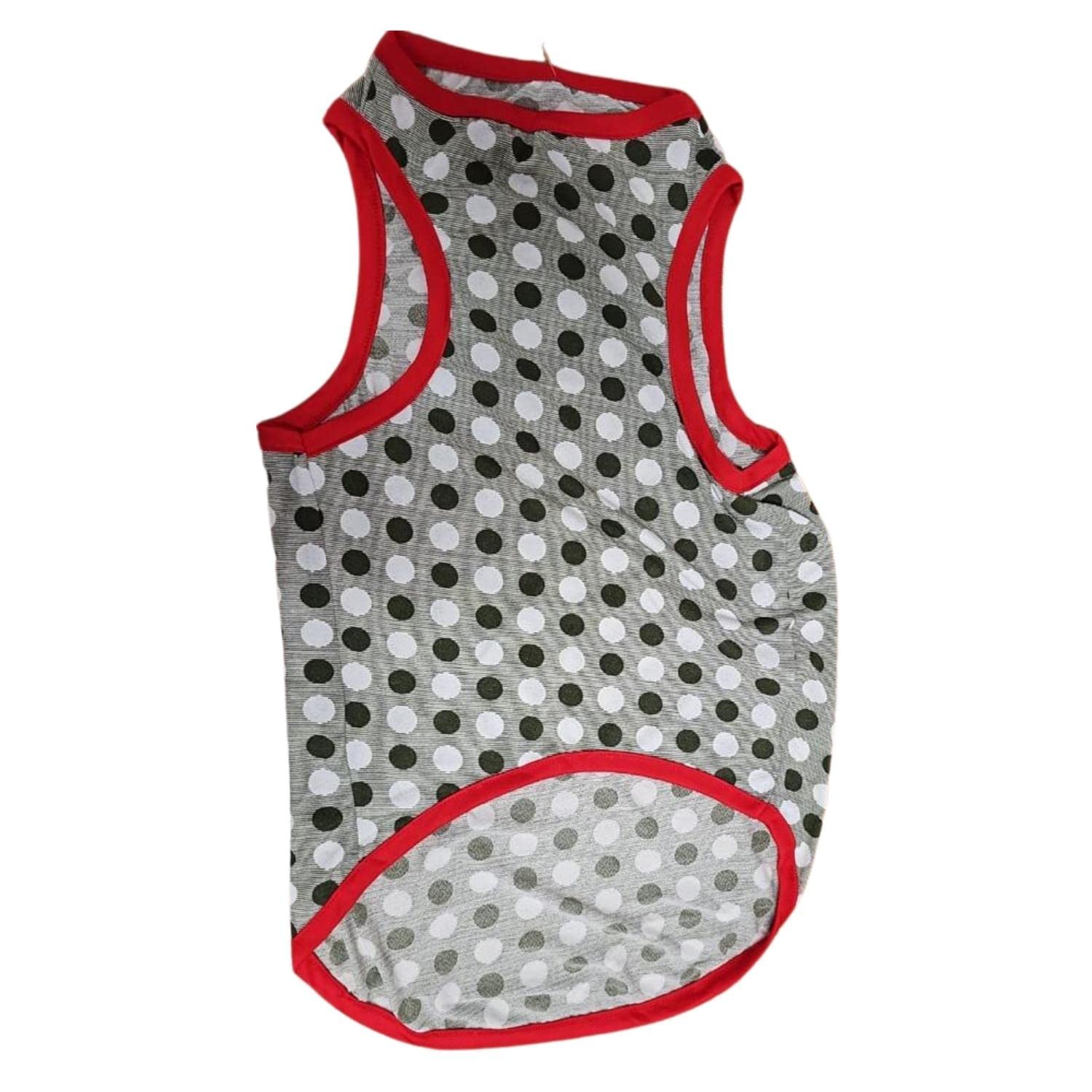 PetaHouse Stylish Adjustable Outfit Dry Fit and 100% Cotton Sando Breathable Pet Apparel Dog Clothes for Small to Medium Dogs - Grey- Size-24 Neck Size 15 Inch (B0C1K46RYV) Amazon Price History, Amazon Price Tracker