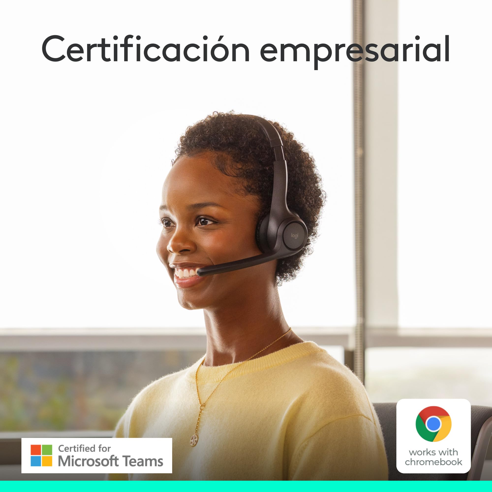 Logitech Zone 305 for Business, Auriculares inalámbricos Bluetooth | Micrófono Microsoft Teams, Windows/Mac/Chrome/Linux/iOS/iPadOS/Android - Negro