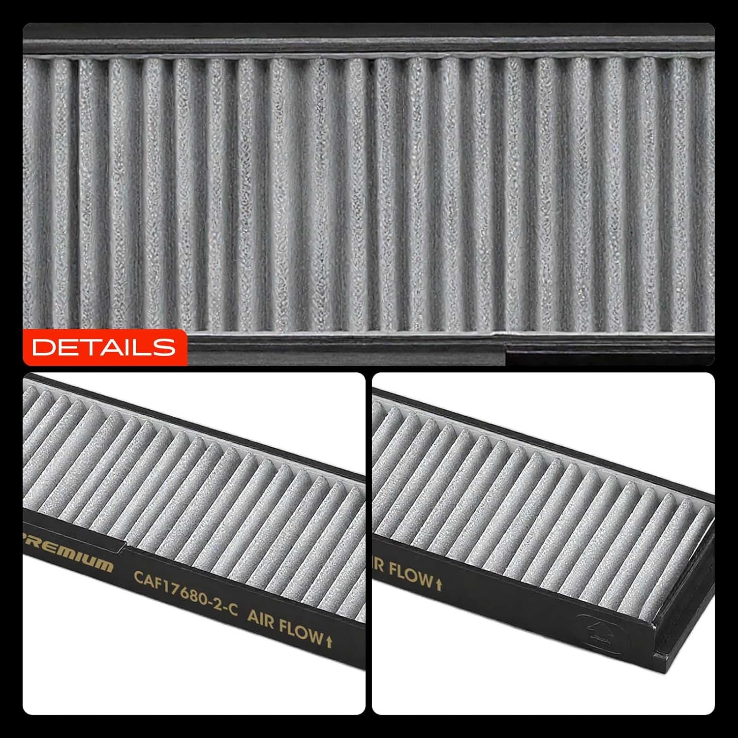 A-Premium 2-PC Cabin Air Filter Compatible with Mercedes-Benz 300CE 1990-1993, 300D 1990-1993, 300E 1990-1993, 300SL 1990-1993, 300TE 1990-1993, 400E 1992-1993, 500E 1992-1993, E300, E320, E420, E500