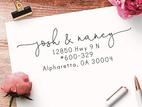 Miniatura 2 de Sello de dirección, autoentintado personalizado, sello de dirección de devolución preentintado con su nombre y dirección