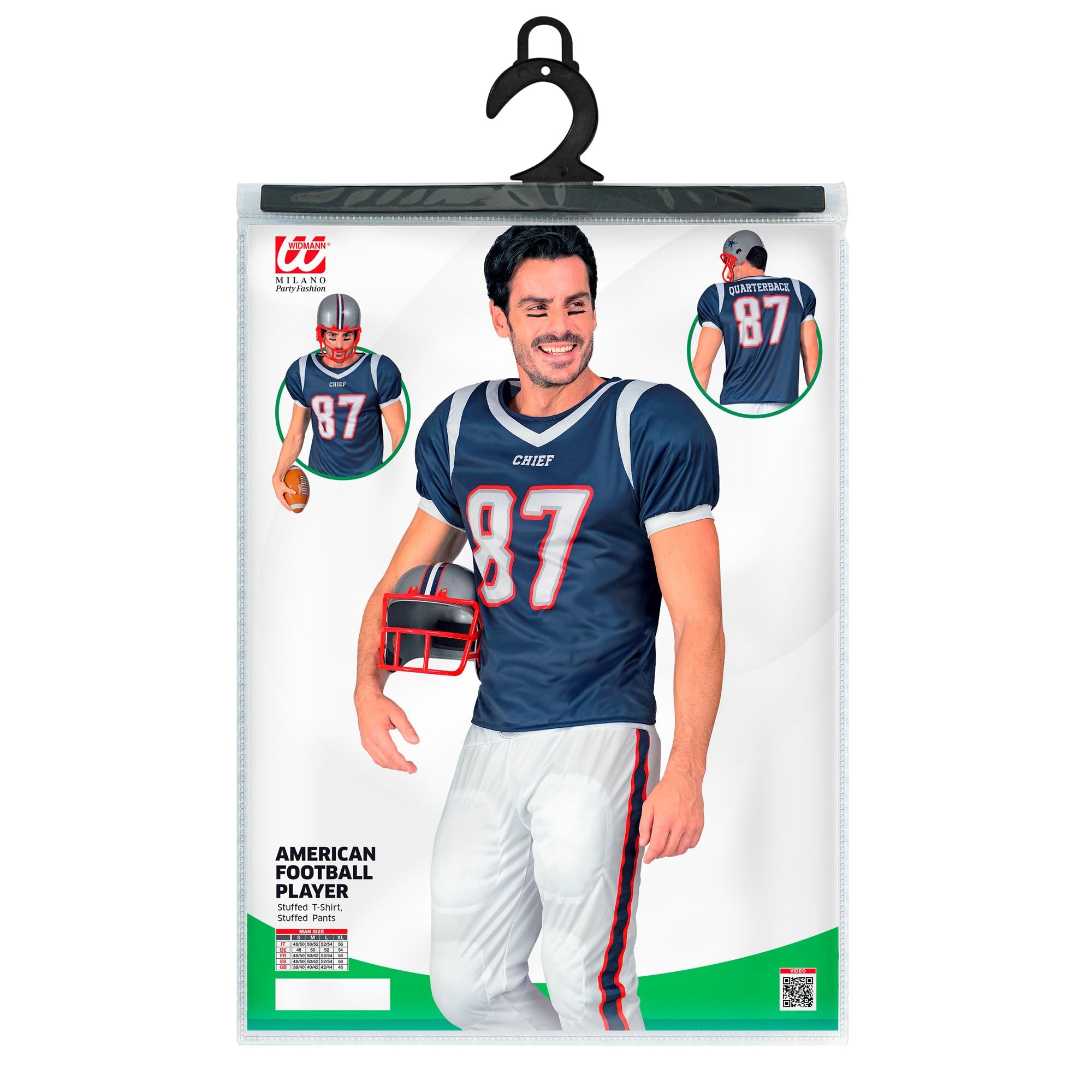Costume Da Football Americano Per Bambino WIDMANN MILANO - Set Con Maglietta E Pantaloni Imbottiti - Taglia 164 Cm (14-16 Anni) - Ideale Per Carnevale E Feste A Tema Sportivo - 3