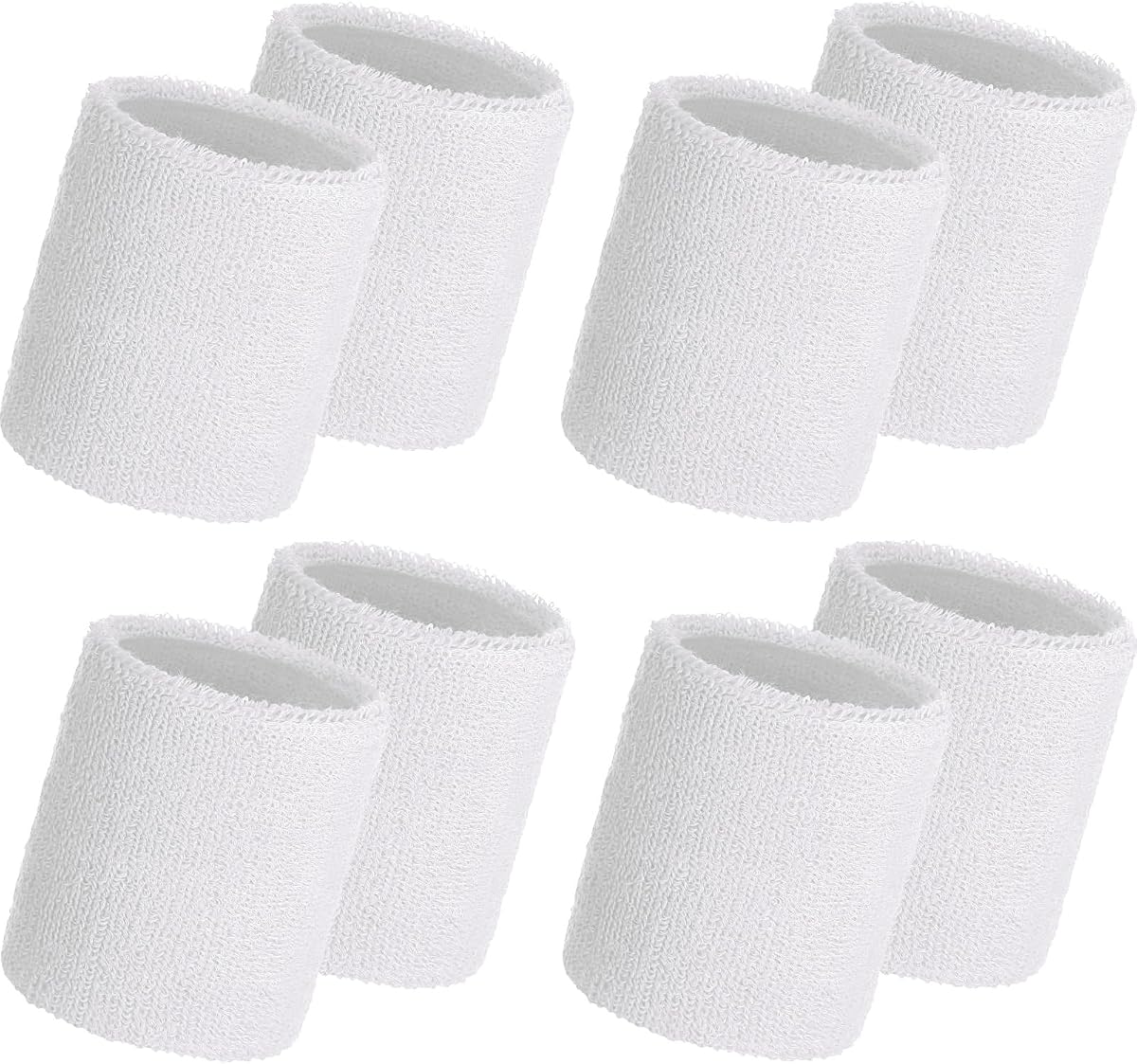 8 Pack Wrist Sweatbands Sports Wristbands Tennis Sweatbands Neon 80s Thick Cotton Gymnastics Sweat Band Athletic Football Soccer Sports Wristband for Men Women Party