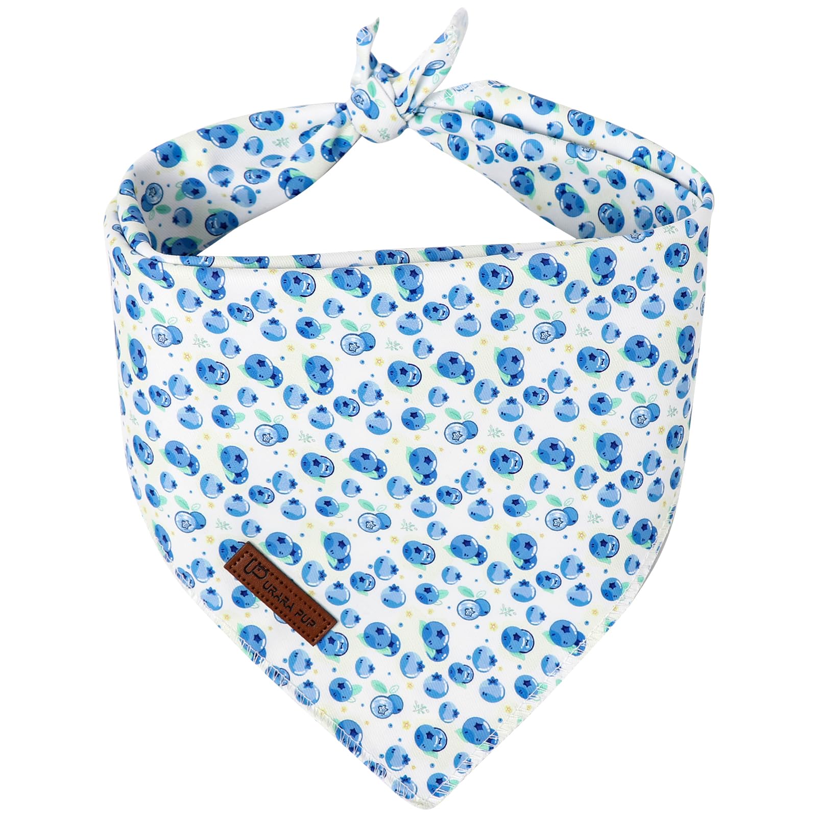UP URARA PUP Blueberry Dog Bandana, Summer Blueberry Puppy Bandana for Small Medium Dog, Cotton Blue Pet Triangle Bid Scarf Kerchief for Girl Boy Dogs or Cats