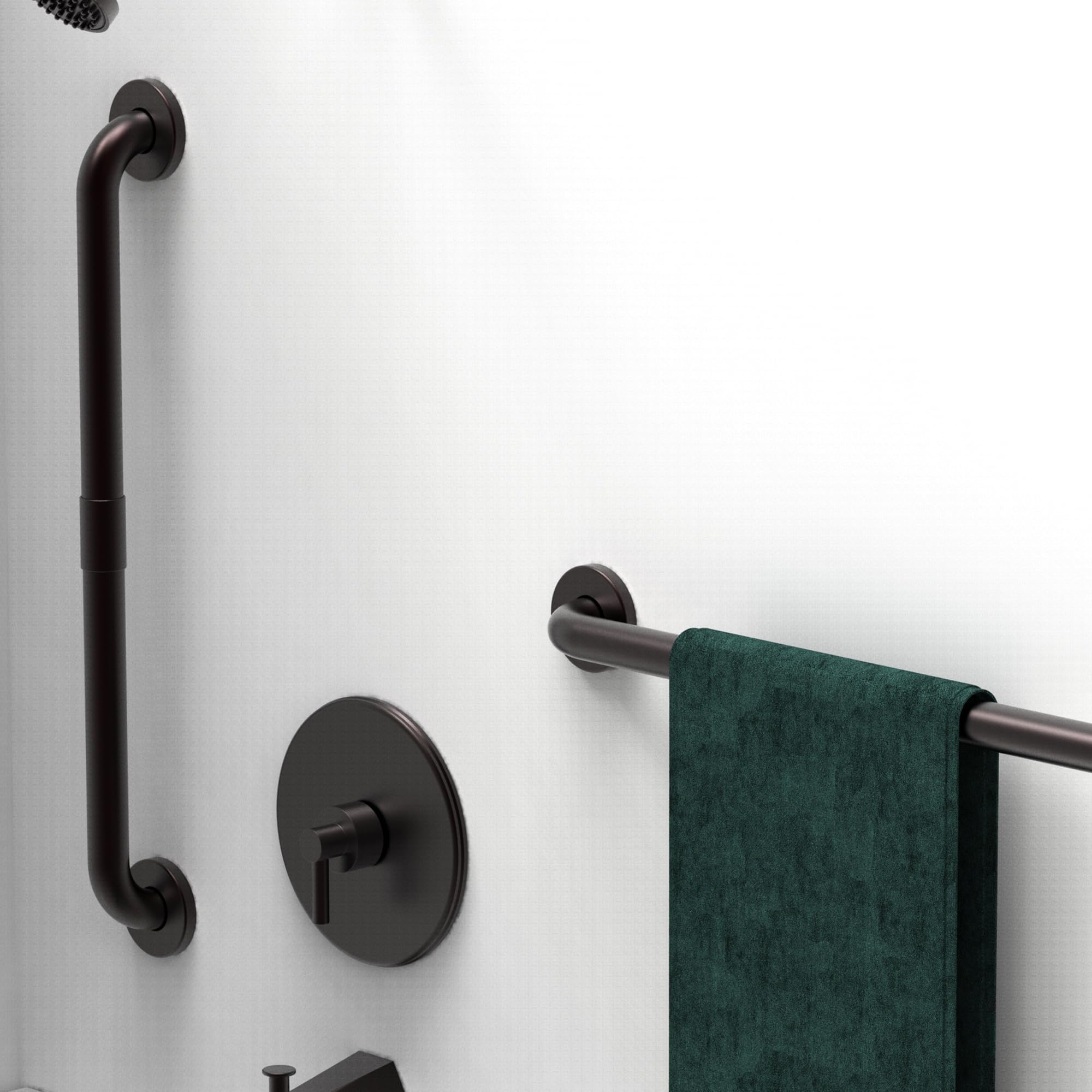 AmeriLuckStainless Steel Bath Safety Grab Bar 2 Pack, ADA Compliant 500lbs Supporting (ORB, 24in)