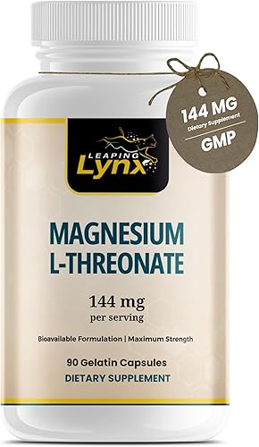 L-treonato de magnesio 144 mg Magnesio de alta absorción clínicamente estudiado para la salud cerebral, la memoria, la concentración y el sueño 90
