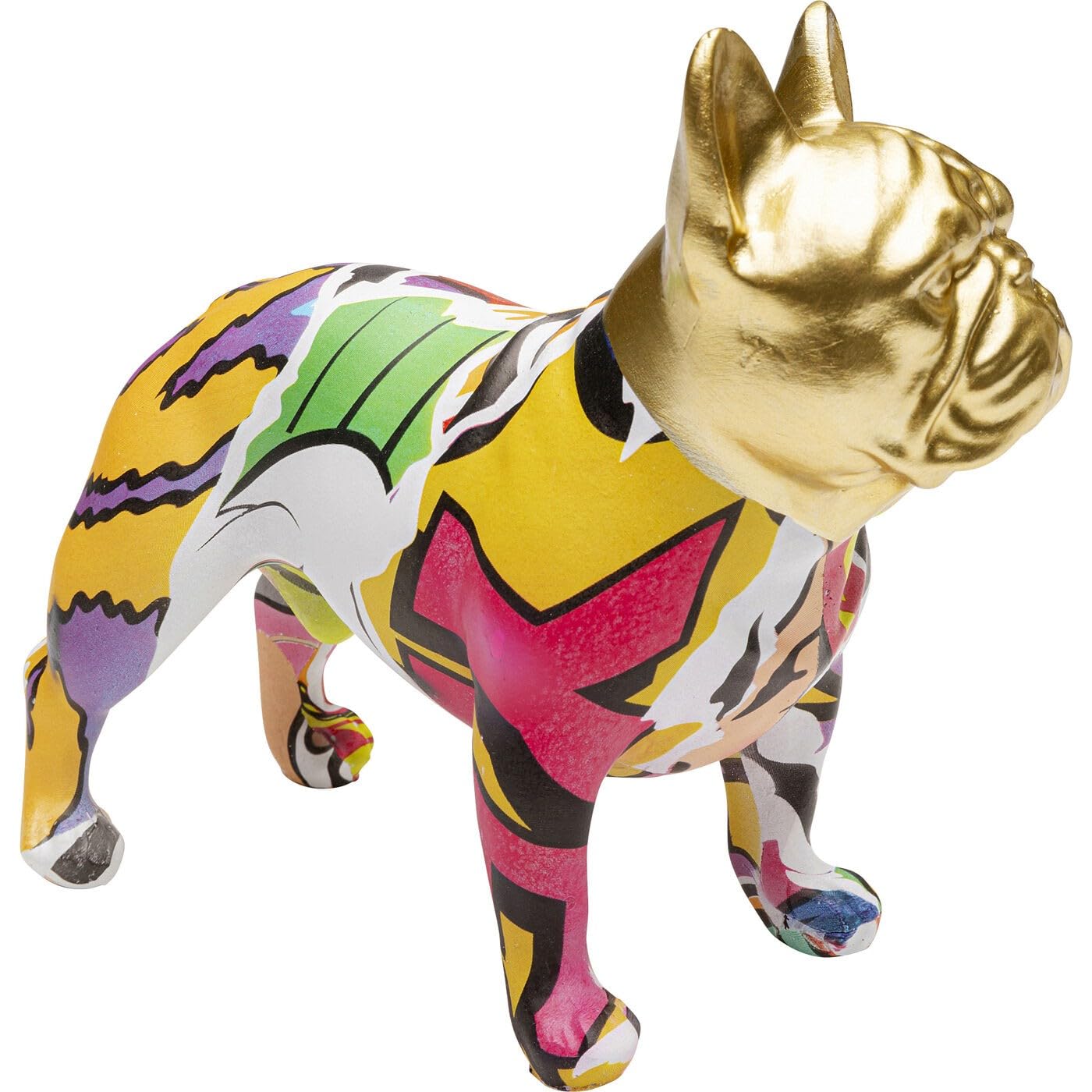 Kare Design Deko Figur Graffiti Dog, Mehrfarbig, Handbemalt, Jedes Stück EIN Unikat, Tiermotiv, Accessoire, Wohnzimmer, Deko für Regale, Sideboards, 15x8x16 cm (H/B/T)