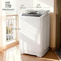 Vista 7 de HOMCOM Portable Washing Machine, 1.3 Cu. Ft. Compact Washer with 8 Programs, 6 Water Levels, LED Display and Child Lock, 9.9 lb Full Automatic