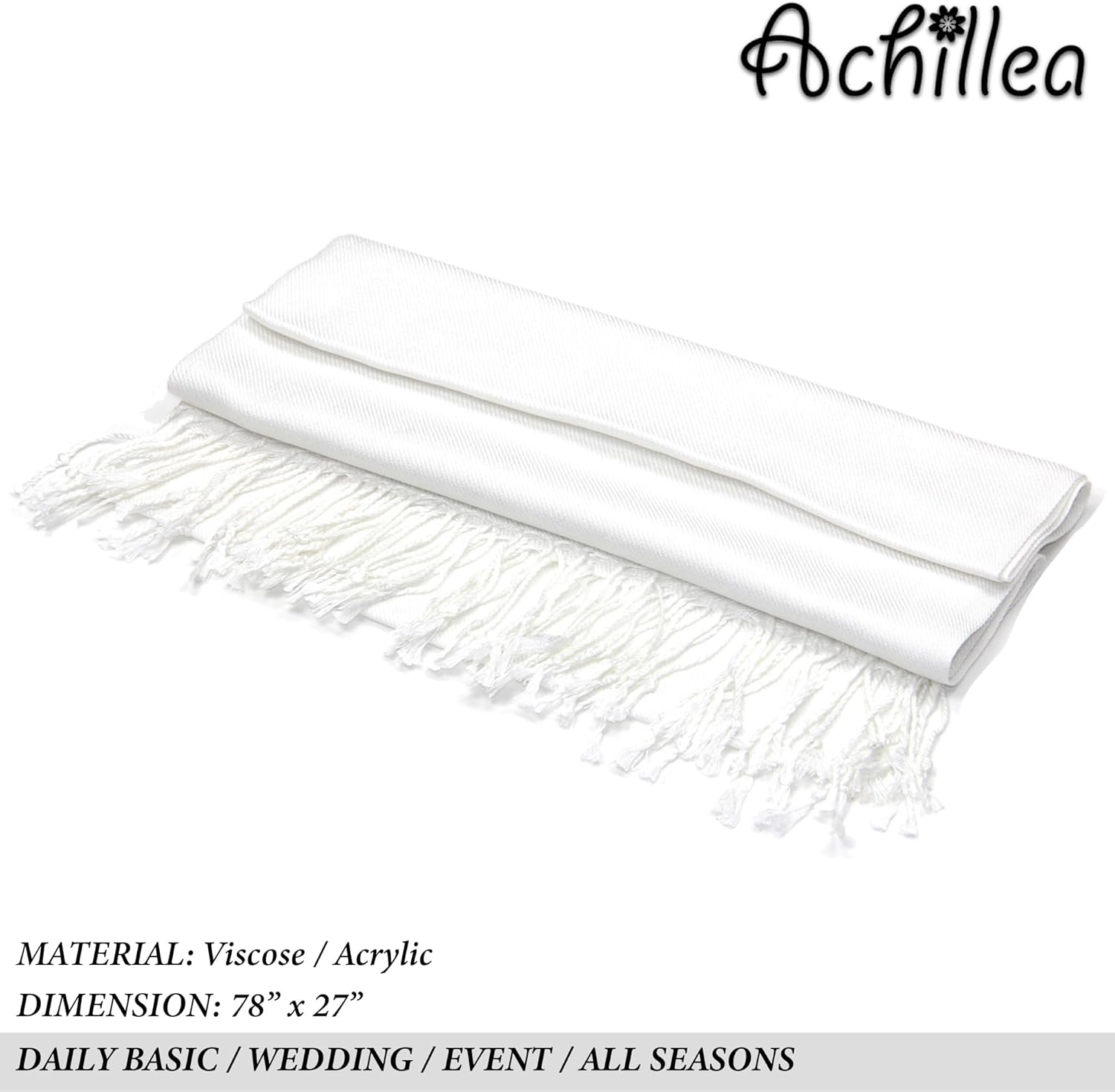 Achillea Soft Silky Pashmina Scarf for Women – Shawl Wrap for Evening Dresses, Bridesmaids, Weddings & Everyday Wear - Image 7