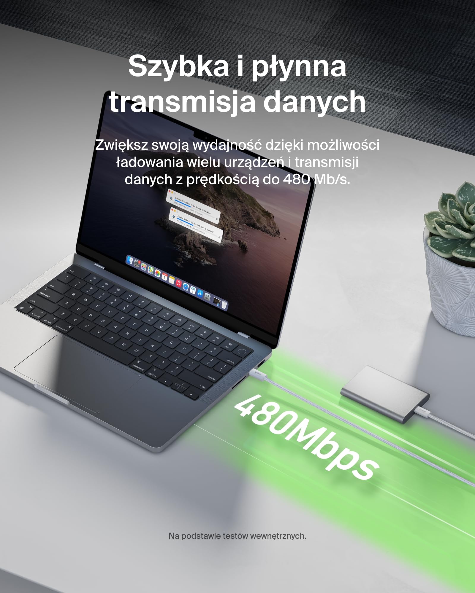 Belkin 2 szt. Kabel w oplocie USB-C na USB-C 240 W o długości 1,5M, – miękki Kabel typu C do szybkiego ładowania urządzeń iPhone serii 17 i 16, Galaxy S25, Pixel 10, iPad Pro i innych – biały