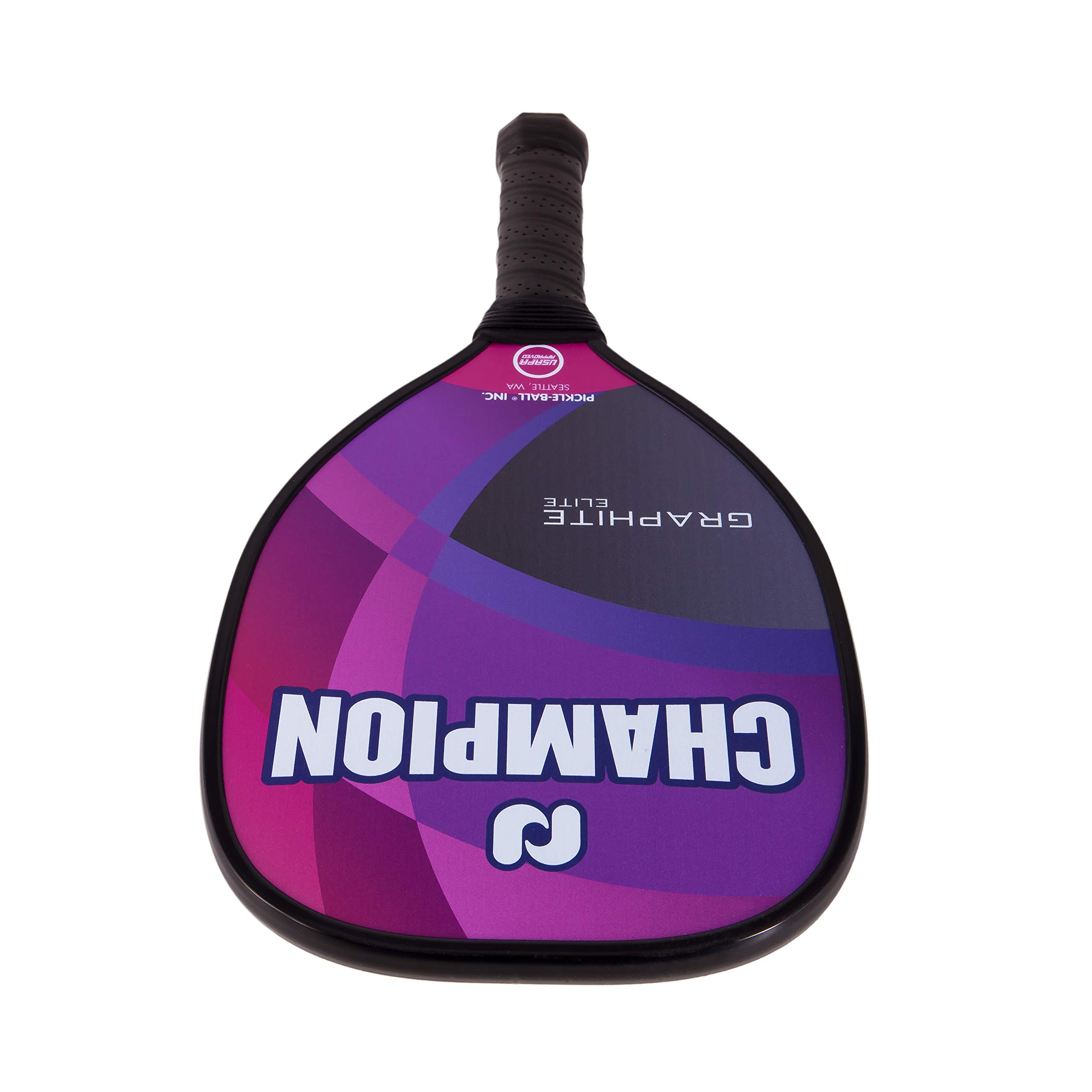 Pickleball, Inc. Champion - Racchette da pickleball in grafite X, XL, forme Elite, forte e potente nucleo a nido d'ape, superficie in grafite resistente per il controllo, Purple - Elite