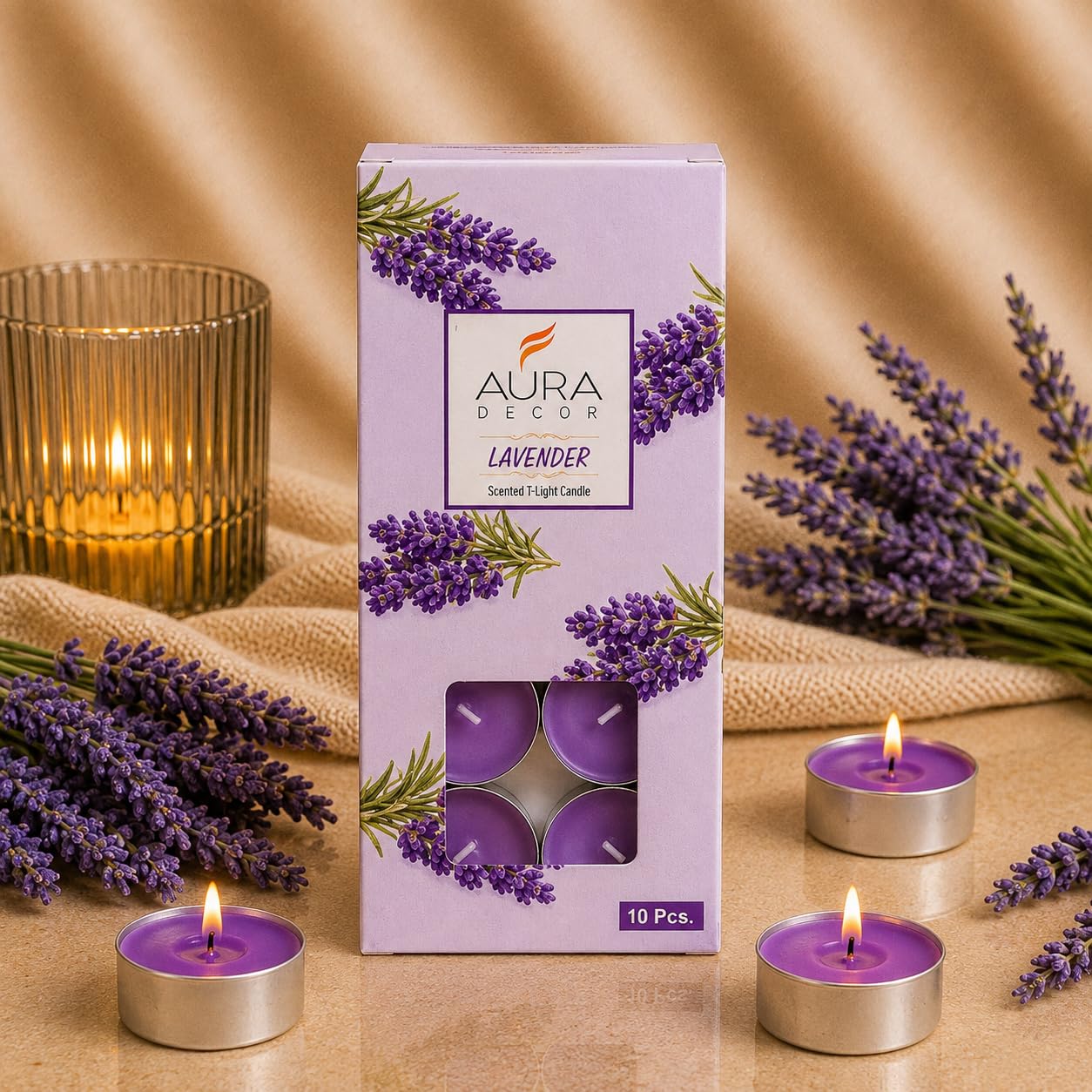 AuraDecor English Rose Scented Tealight Candles Pack of 10 thumbnail 9