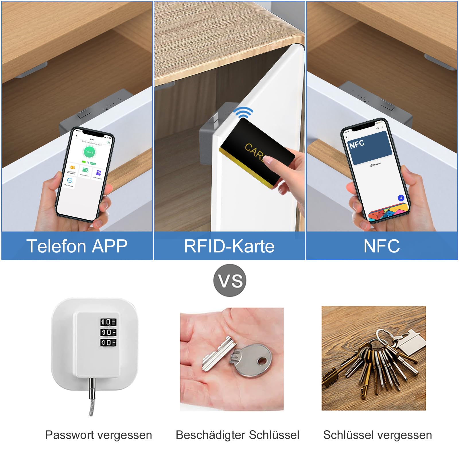 Cabinet Lock eLinkSmart Hidden Drawer Lock for Kitchen Pantry Furniture ...